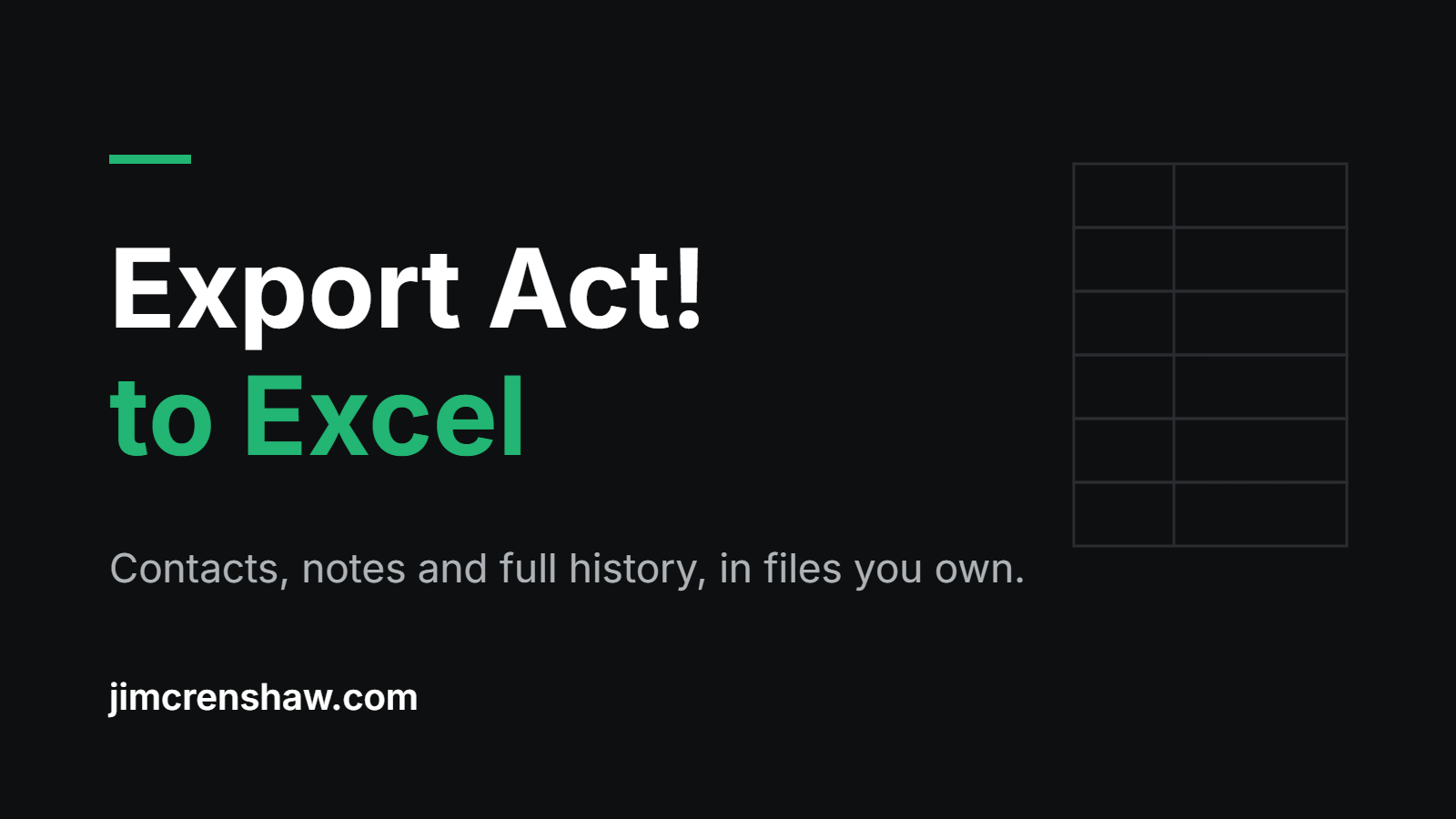 Export Act! to Excel
